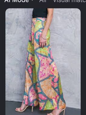 Flying Tomato Multicolor Wide-Leg Printed Pants,szL
